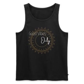 Good Vibes - Männer Premium Bio Tank Top - Schwarz - Vorne - Michal (187cm)
