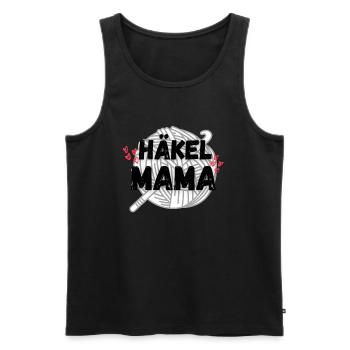 Häkelmama! Häkeln Mutter rote herzen grau weiß - Männer Premium Bio Tank Top - Schwarz - Vorne - AI Model Male 178 light (178cm)