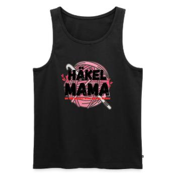 Häkelmama! Häkeln Mutter rosa Herz rot pink Mama - Männer Premium Bio Tank Top - Schwarz - Vorne - Michal (187cm)