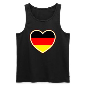 Le drapeau de l’Allemagne dans le cœur - Débardeur bio Premium Homme - noir - Devant - AI Model Male 178 light (178cm)