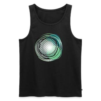 cyber mandala - Männer Premium Bio Tank Top - Schwarz - Vorne - AI Model Male 178 light (178cm)