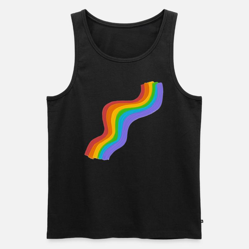 REGENBOGEN - Männer Premium Bio Tank Top - Schwarz