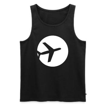 Avion en cercle - Débardeur bio Premium Homme - noir - Devant - AI Model Male 178 light (178cm)