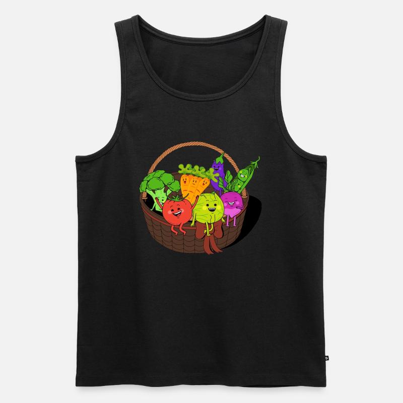 Gemuesekorb - Männer Premium Bio Tank Top - Schwarz