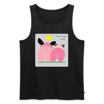 lovely pigs. - Männer Premium Bio Tank Top - Schwarz - Vorne - AI Model Male 178 light (178cm)