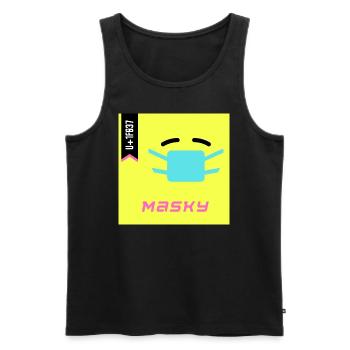 Emoji Day 2022 - Emoji Masky - Design A - Männer Premium Bio Tank Top - Schwarz - Vorne - AI Model Male 178 light (178cm)