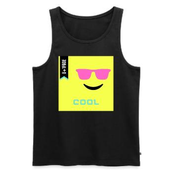 Emoji Day 2022 - Emoji Cool - Design A - Men's Premium Organic Tank Top - black - Front - AI Model Male 178 light (178cm)