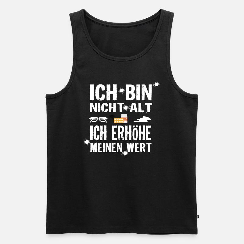Ich bin nicht alt - Männer Premium Bio Tank Top - Schwarz