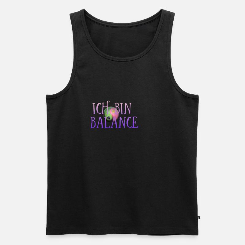 ICH BIN BALANCE - Männer Premium Bio Tank Top - Schwarz
