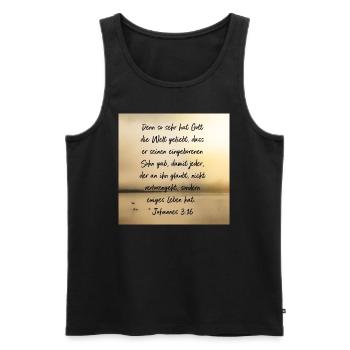 Johannes 3, 16 - Männer Premium Bio Tank Top - Schwarz - Vorne - Michal (187cm)