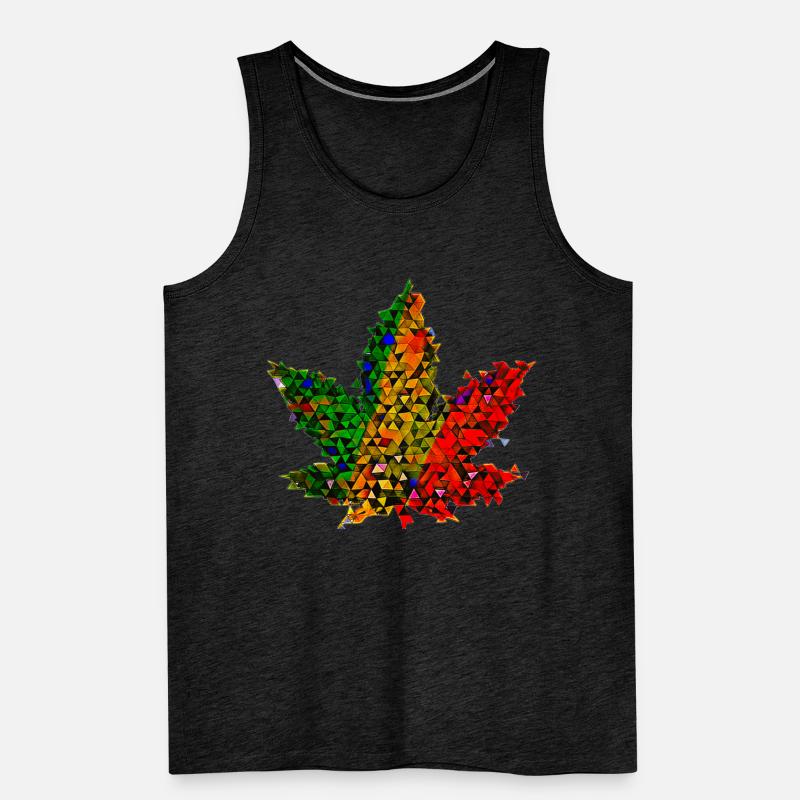 🥦 Feuille de chanvre - Low Poly - Version 🥦 Reggae Weed Débardeur bio Premium Homme