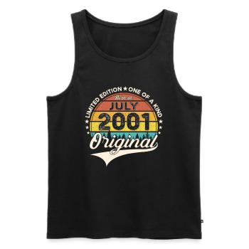 22nd Birthday Man Born In July Vintage 2001 - Men's Premium Organic Tank Top - black - Front - Michal (187cm)