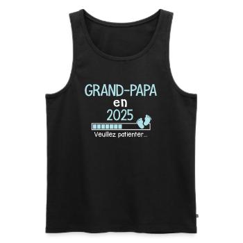 Grand-Papa en 2025 cadeau futur Grand-père - Débardeur bio Premium Homme - noir - Devant - Michal (187cm)