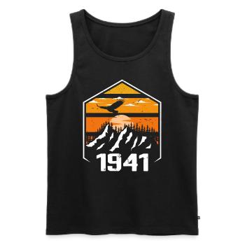 Birthday 1941 Vintage 1941 Made in 1941 - Men's Premium Organic Tank Top - black - Front - Michal (187cm)
