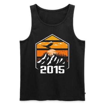 Anniversary 2015 Vintage 2015 Made in 2015 - Men's Premium Organic Tank Top - black - Front - AI Model Male 178 light (178cm)