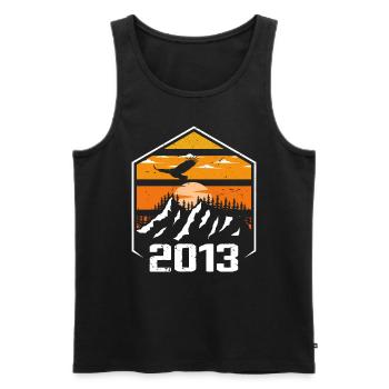 Anniversary 2013 Vintage 2013 Made in 2013 - Men's Premium Organic Tank Top - black - Front - AI Model Male 178 light (178cm)