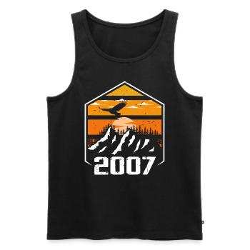 Jubiläum 2007 Jahrgang 2007 Hergestellt im Jahr 2007 - Männer Premium Bio Tank Top - Schwarz - Vorne - AI Model Male 178 light (178cm)