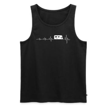 Camper heartbeat - Männer Premium Bio Tank Top - Schwarz - Vorne - AI Model Male 178 light (178cm)