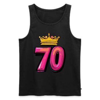 70 Number Crown - Men's Premium Organic Tank Top - black - Front - Michal (187cm)