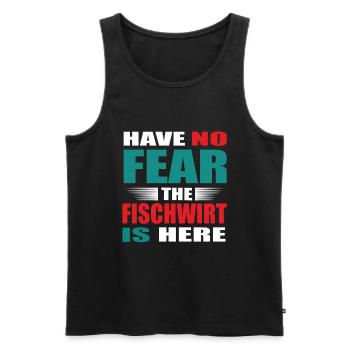 Have no Fear the Fischwirt is here Outfit - Männer Premium Bio Tank Top - Schwarz - Vorne - Michal (187cm)