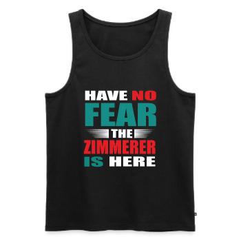 Have no Fear the Zimmerer is here Outfit - Männer Premium Bio Tank Top - Schwarz - Vorne - Michal (187cm)