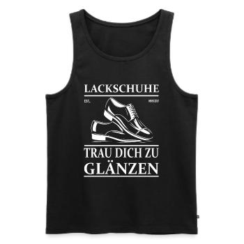 Lackschuhe – Trau dich zu glänzen - Lackschuh - Männer Premium Bio Tank Top - Schwarz - Vorne - AI Model Male 178 light (178cm)