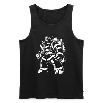 Monster Firefighter - Men's Premium Organic Tank Top - black - Front - AI Model Male 178 light (178cm)