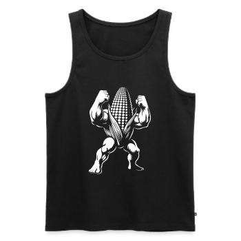 Strong corn on the cob – For weight training and corn fans - Men's Premium Organic Tank Top - black - Front - Michal (187cm)