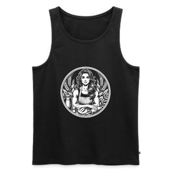 Stylish baker design for baker fans - Men's Premium Organic Tank Top - black - Front - AI Model Male 178 light (178cm)