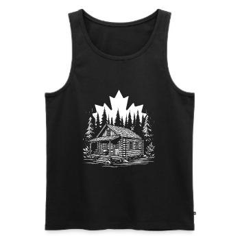 Cabane en rondins au Canada – Pure Nature Design - Débardeur bio Premium Homme - noir - Devant - Michal (187cm)