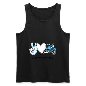 Peace Love Riding - Männer Premium Bio Tank Top - Schwarz - Vorne - Michal (187cm)