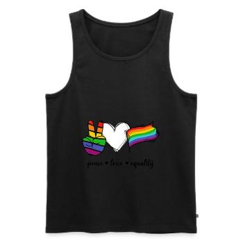 Peace Love Equality - Männer Premium Bio Tank Top - Schwarz - Vorne - Michal (187cm)
