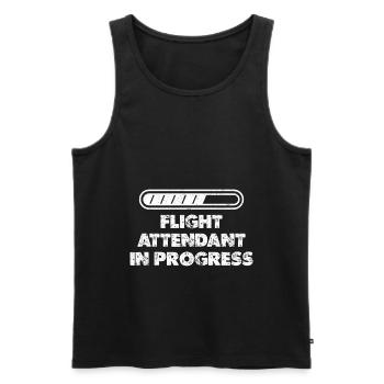 Flight Attendant In Progress Flugzeug Aviation Lov - Männer Premium Bio Tank Top - Schwarz - Vorne - AI Model Male 178 light (178cm)