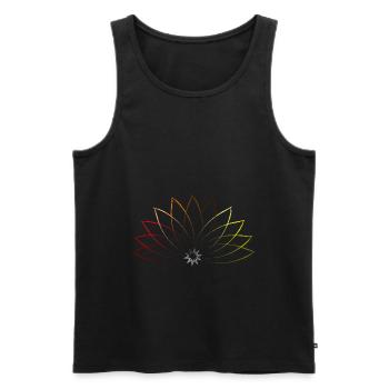 Fleur de lotus colorée - Méditation Zen - Débardeur bio Premium Homme - noir - Devant - Michal (187cm)