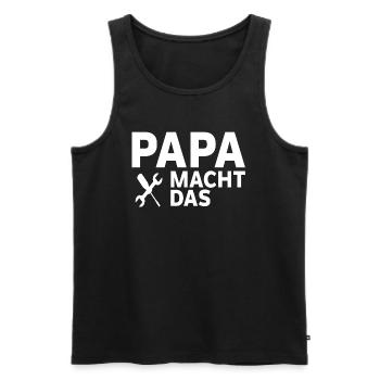 Papa fait la fête des pères de l’artisan - Débardeur bio Premium Homme - noir - Devant - Michal (187cm)