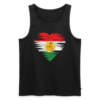 Kurdistan heart BytheManzanitas - Men's Premium Organic Tank Top - black - Front - Michal (187cm)