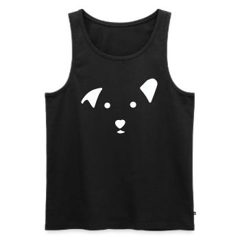 Süßes Hundegesicht Druck weiß für Hundeliebhaber - Männer Premium Bio Tank Top - Schwarz - Vorne - Michal (187cm)
