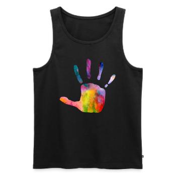 Damen, Herre, kinder T-shirt für jeden Anlass - Männer Premium Bio Tank Top - Schwarz - Vorne - AI Model Male 178 light (178cm)