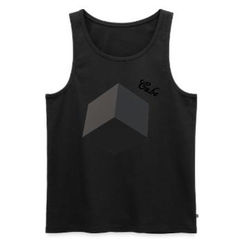 Cube 3D - Männer Premium Bio Tank Top - Schwarz - Vorne - Michal (187cm)