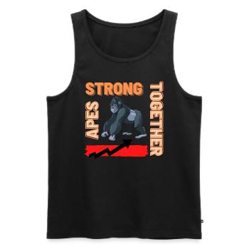 Ape's Strong Together - Männer Premium Bio Tank Top - Schwarz - Vorne - AI Model Male 178 light (178cm)