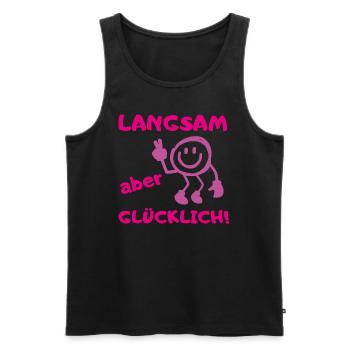 muddy run langsam glücklich Lauf Team Motto Shirt - Männer Premium Bio Tank Top - Schwarz - Vorne - Michal (187cm)