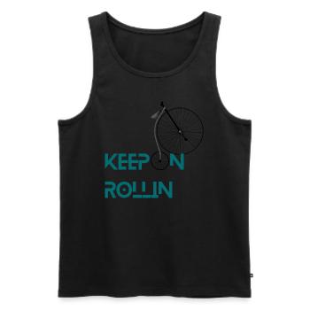 Keep On Rollin - Männer Premium Bio Tank Top - Schwarz - Vorne - AI Model Male 178 light (178cm)