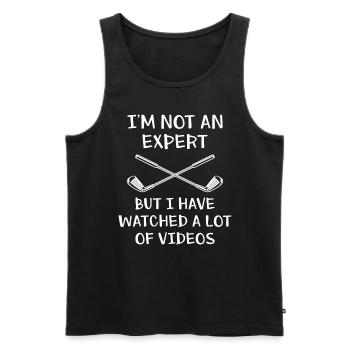 Golfen Ich bin kein Experte Lustiges Golf - Männer Premium Bio Tank Top - Schwarz - Vorne - Michal (187cm)