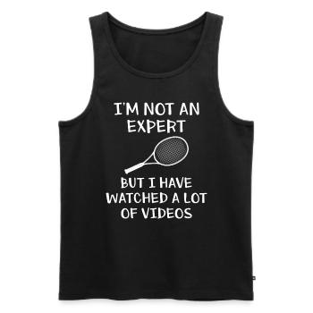 Tennisschläger I'm Not An Expert Lustig Tennis - Männer Premium Bio Tank Top - Schwarz - Vorne - AI Model Male 178 light (178cm)