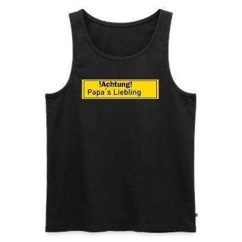 Papas Liebling Lieblinge Geschenk Geschenkidee Dad - Männer Premium Bio Tank Top - Schwarz - Vorne - Michal (187cm)