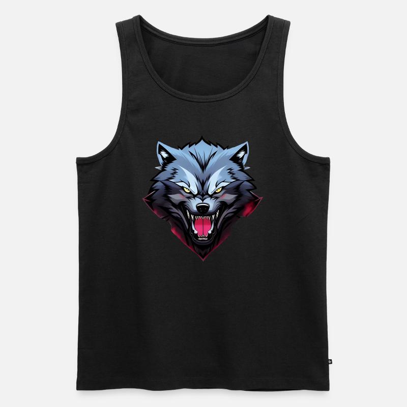 wütender Wolf - Männer Premium Bio Tank Top - undefined