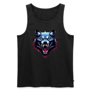 wolf - Men's Premium Organic Tank Top - black - Front - Michal (187cm)