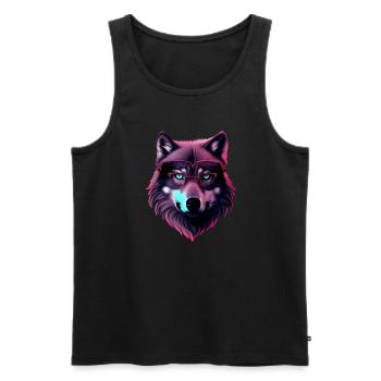 Wolf - Men's Premium Organic Tank Top - black - Front - Michal (187cm)