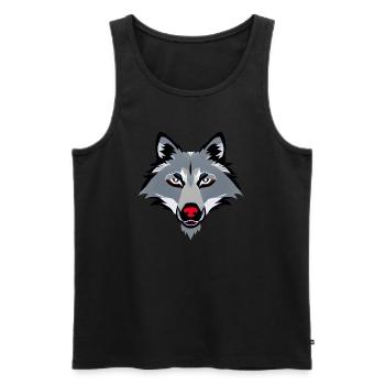 wolf - Men's Premium Organic Tank Top - black - Front - AI Model Male 178 light (178cm)