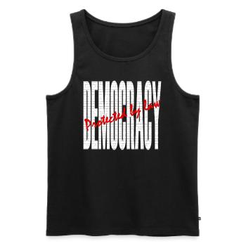 Democracy - Protected by law! - Männer Premium Bio Tank Top - Schwarz - Vorne - AI Model Male 178 light (178cm)